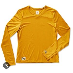Tracksmith Women's Mustard/Gold Twilight Long Sleeve Tee in Small - New